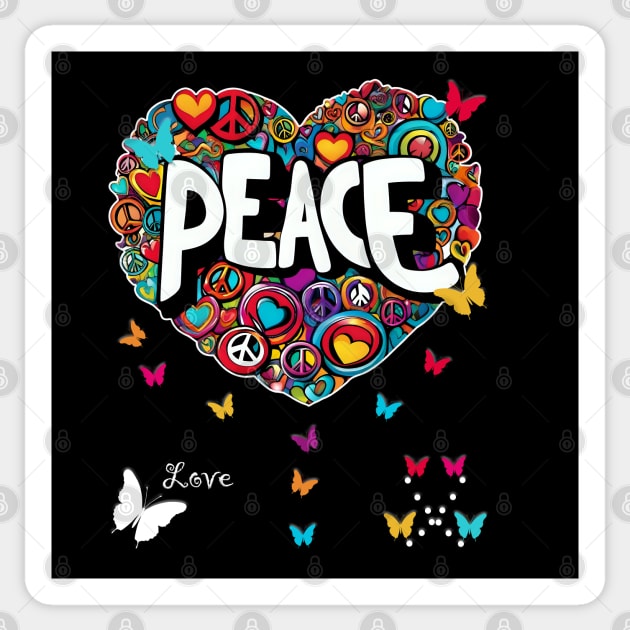 Colorful Butterfly Heart: Peaceful Harmony Graphic Sticker by Angelic Gangster